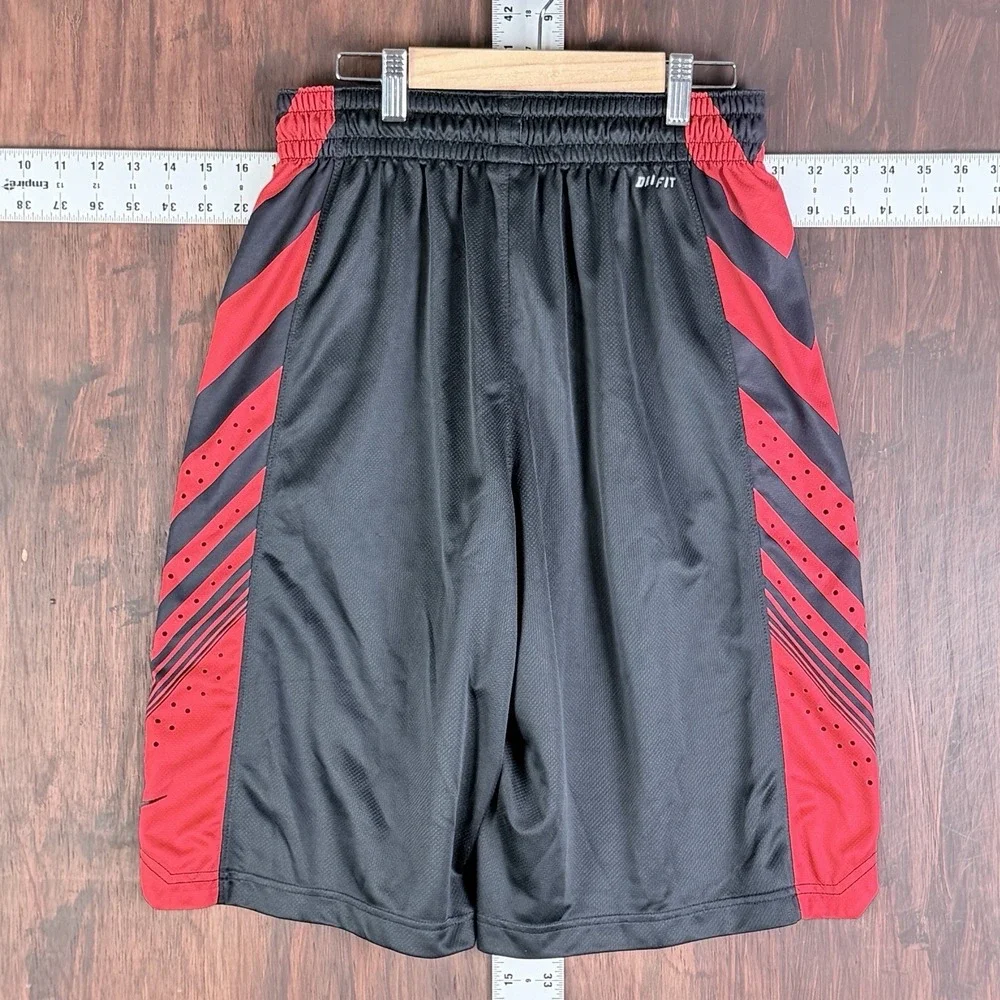 Nike Elite Sequalizer Dri-Fit Basketball Shorts Black Red Bred‎ Medium 521100